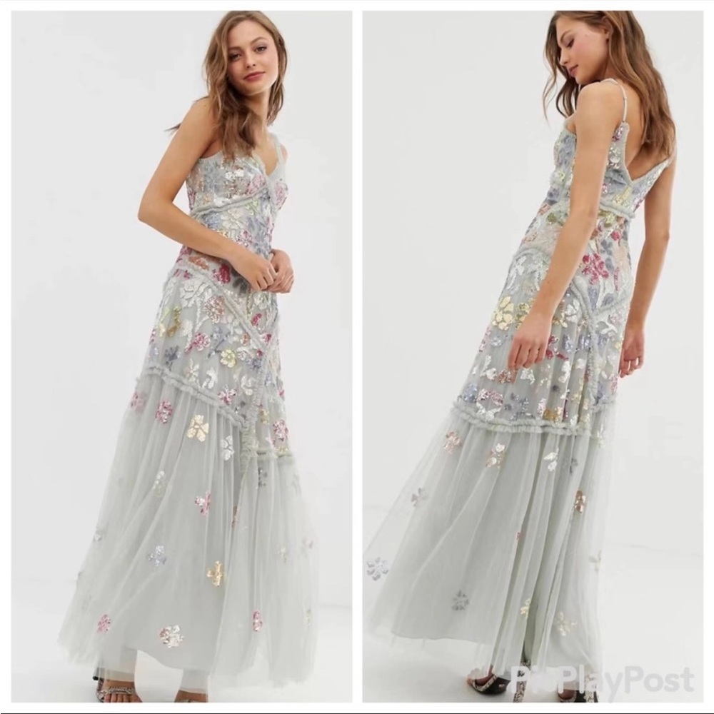 Needle & Thread sequin-embellished tulle gown